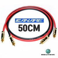 CANARE 카나레 GS-6 REAN GOLD RCA + 뉴트릭 리안 금도금 인터 케이블 50cm