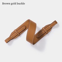 에블린호환 볼리드 린디가죽 스트랩 교체 가방끈 고급형 가죽, Brown gold buckle, 1개