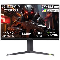 LG전자 울트라기어 27GR93U IPS패널 27인치 1ms 144Hz 4K UHD G-SYNC 안전배송, 27GR93U_무료택배배송