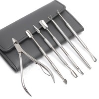 고급 네일케어 용품 6종 세트+수납 가방 슬림소녀 Manicure tool set, 1세트, 그레이