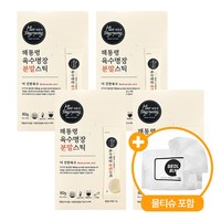 해통령 육수명장 더 진한 육수 분말스틱 설빈 물티슈 포함 세트, 4개, 80g