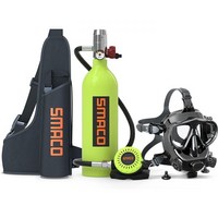 SMACO 스쿠버탱크 1L 미니 S400 스쿠버다이빙탱크 다이빙장비, Package H-green