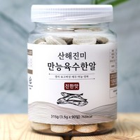 산해진미 100% 국내산 만능 육수한알 3.5g x 90알 코인 동전 고체 멸치육수 조미료, 315g, 1개