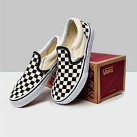 [국내정식매장] 반스 키즈 운동화 VANS KIDS 클래식 슬립온 - (체커보드) 블랙:화이트 UY Classic Slip-On-(Checkerboard) blackwhite VN