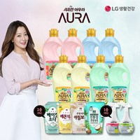 샤프란 아우라 섬유유연제(1Lx8개)+주방세제(1200mlx2개)+바이럭스 탈취제500ml., 옵션선택