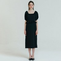 카인더베이비 black square neck frill one piece