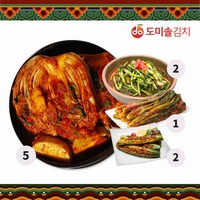 도미솔 박미희 달인 4종 별미 구성(포기5kg+오이2kg+열무2kg+갓1kg) / 10kg