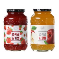 초록원 딸기잼1kg +사과잼1kg (쨈 토스트 시럽), 1kg, 1세트