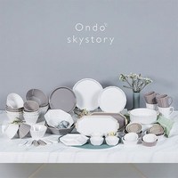 Ondo 온도 하늘이야기 6인 디너세트 화이트/그레이 혼합 49P, 없음, 1개