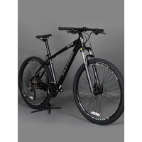 엘파마 벤토르 V1000 27단 알루미늄 MTB 입문용 자전거, 무광블랙/레드, M(170~180cm), 1개