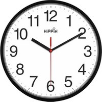 HIPPIH Clock Black Wall Clock Silent Non Ticking Quality Quartz - 10 Inch Round Easy to Read for Hom, 1) Black - 1