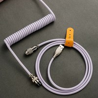 라보테 고급 항공 코일 키보드 케이블 파스텔 컬러 USB to C, 1개, 퍼플, 1.5m