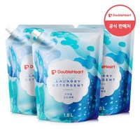 더블하트 유아용 섬유세제 리필, 1.8L, 3개