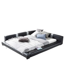 젠티스 저상형 사각스퀘어 슈퍼싱글 세트, 블랙, 프레임+참숯콤포트매트