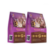 목우촌 [펫 파라다이스]펫9단 피부건강 1.8kg x2, 연어+닭고기, 2개