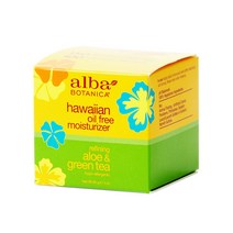 Alba Botanica 하와이안 오일 프리 모이스춰라이저 리파이닝 알로에 & 그린티, 85g, 1개