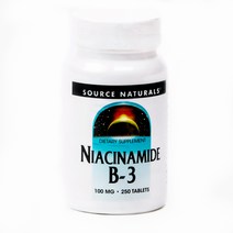 소스내츄럴스 니아시나마이드 B-3 100mg 글루텐 프리 비건 무설탕 타블렛, 250개입, 1개, 250정