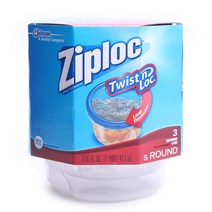 Ziploc 트위스트 앤 락 식품 보관 식사 준비 용기 재사용 가능한 주방 정리용 식기세척기 사용 가능 스몰 라운드 9개, 9 Count