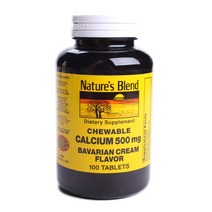 네이쳐스블렌드 츄어블 칼슘 500mg 바바리언 크림 플레이버 타블렛, 100개입, 1개