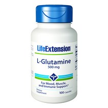 라이프익스텐션 L-글루타민 500mg 캡슐, 100개입, 1개