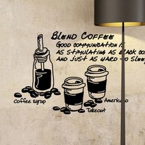 카페스티커_Italian roast coffee 1:4, 블랙, 1개