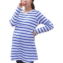 마더라이크 면 단가라 수유 티셔츠