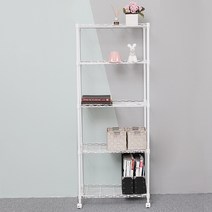 팬물산 600 베이직 이동식선반 5단, 화이트