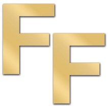 문자 F 아크릴 미러 모던 2p, 금색