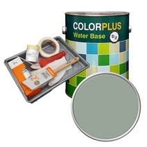 노루페인트 컬러플러스 페인트 4L + 도구 세트, 모스그린