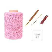 마마니트 동방면사 네트가방 DIY 세트, 303 연핑크, 1세트
