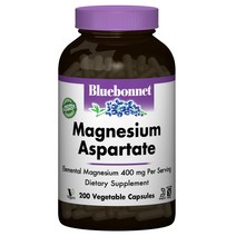 블루보넷 마그네슘 아스퍼테이트 400mg 베지터블 캡슐 글루텐 프리 무설탕, 200개입, 1개