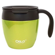 오슬로 이중진공 펄 스텐 304 애플머그컵 350ml, 그린, 1개