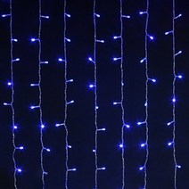다우에프앤지 LED 200구 커튼전구, 투명선 + 블루
