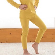 동물원 아동용 심플옐로우 에어로웜 기모내의 하의