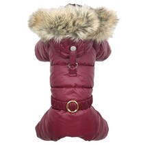 퍼피엔젤 러브 트리밍 오버롤 반려견 패딩 영아용 PA-OW314, 브라운