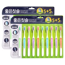 바른생활 좋은칫솔 탄력모 5 + 5, 10개입, 2개
