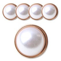 패션포인트 블라우스진주단추 라운드 10 mm, 골드, 5개