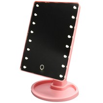 파인블루 LED 뷰티 터치 탁상거울, 핑크