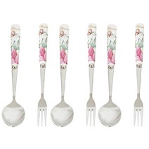 더리빙샵 플로렌스 도자기라인 대 티스푼세트, 1세트, 티스푼 3p + 티포크 3p