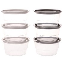 나인웨어 바로밥 모던 원형 보관용기 6종세트, 1세트, 그레이 350ml x 3p + 아이보리 350ml x 3p