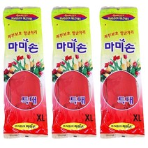 [마미손] 고무장갑 빨강, 3개, 3개, 특대(XL) 이상