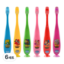 비브라이트 어린이용 캐릭터 기본뽁뽁이 칫솔 6종 세트, 혼합색상, 6세트