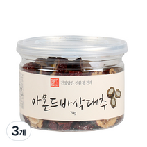 유기샘 아몬드 바삭대추, 70g, 3개