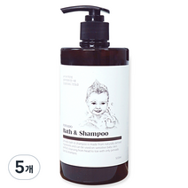 페르바도 바스앤샴푸 아기 올인원 클렌저 탑투토워시 대용량, 500ml, 5개