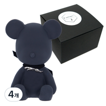 라띠크제이 엠블럼베어 차량용 방향제 재규어 블랙 + 베이비파우더 5ml 리필 세트, 4개