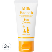 밀크바오밥 베이비앤키즈 선크림 SPF50+ PA++++, 3개, 80ml