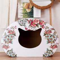 더블랙캣 고양이 숨숨집 스크래쳐, 화이트, 1개