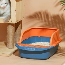 리빙토픽 고양이 컬러풀 화장실, 블루
