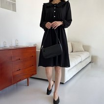 메이첼 귀여운 러플 카라 긴팔 쉬폰 데일리 원피스 00113