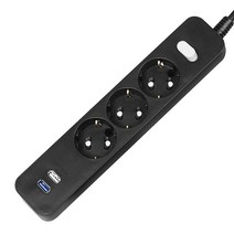 이놀 고속충전 USB 멀티탭 3구 블랙, 1개, 4.5m